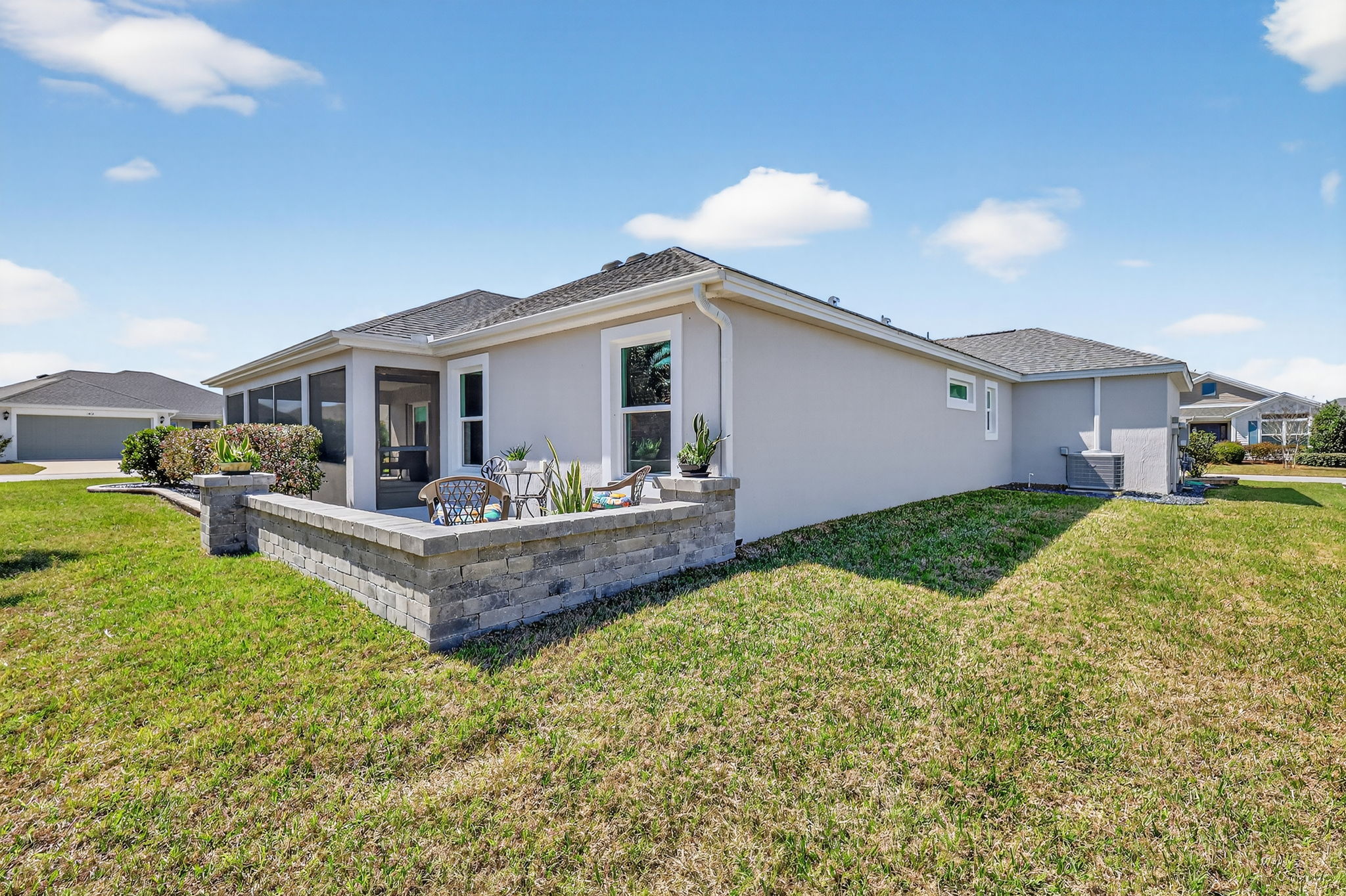 Rear and Side Elevation with Patio