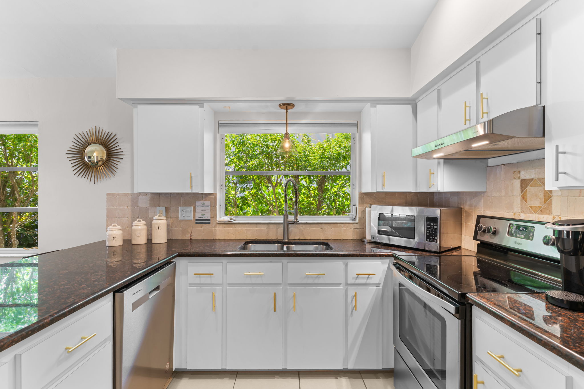 Kitchen Window View, Stainless Appliances