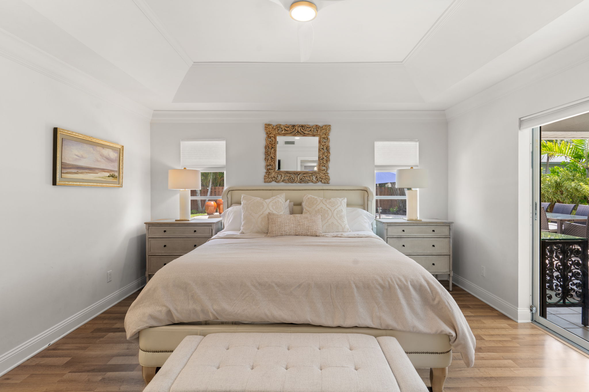 Primary Bedroom with Sliders to Pool Area