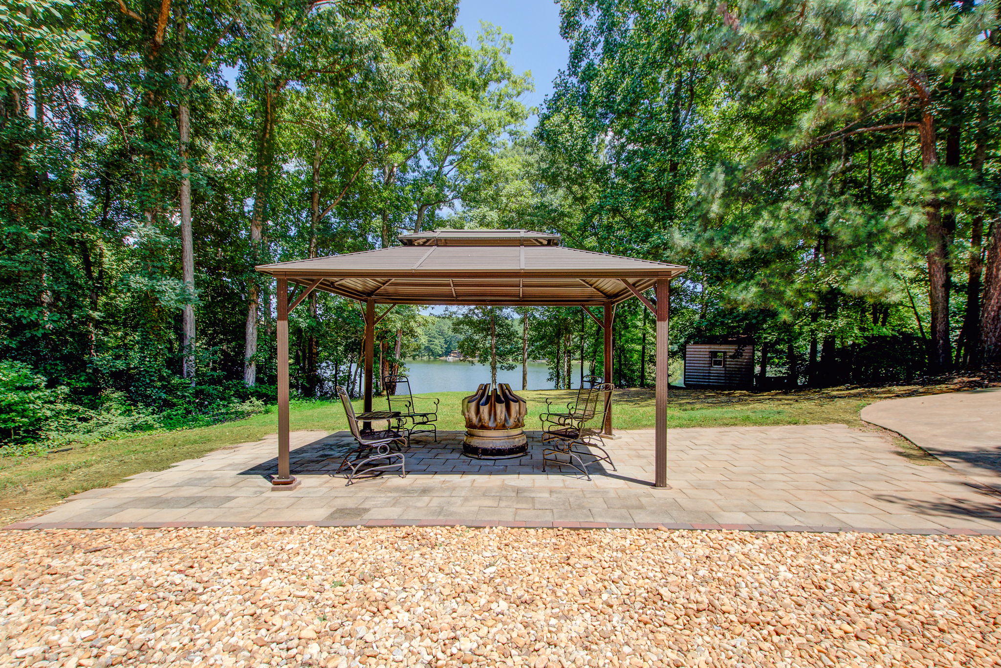 56 Exterior Dining Gazebo w Lake View