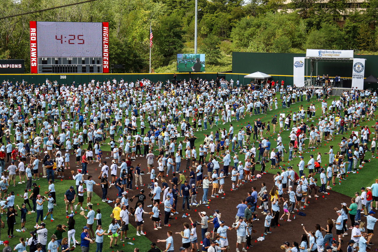 A few weeks ago, the Yogi Berra Museum (around the corner) hosted the World's Largest Game of Catch breaking the World Record!
