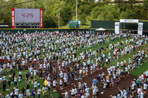 A few weeks ago, the Yogi Berra Museum (around the corner) hosted the World's Largest Game of Catch breaking the World Record!