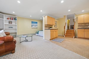 The converted garage is now a versatile in-law suite.