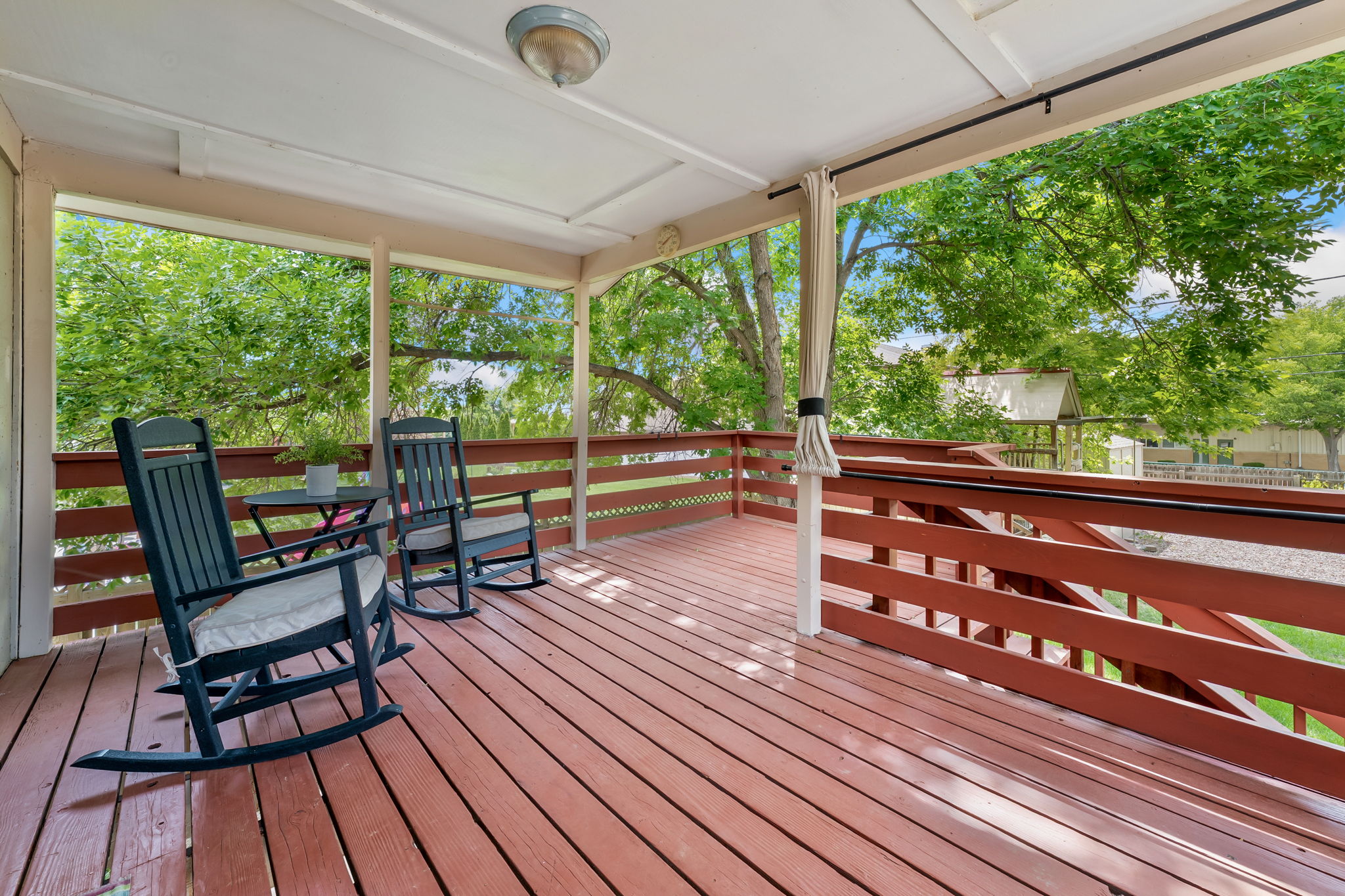 Relaxing Back Deck with Mature Trees!