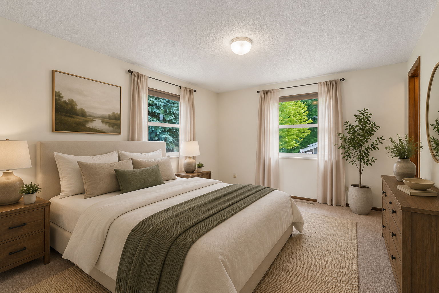 Virtually Staged Primary Bedroom