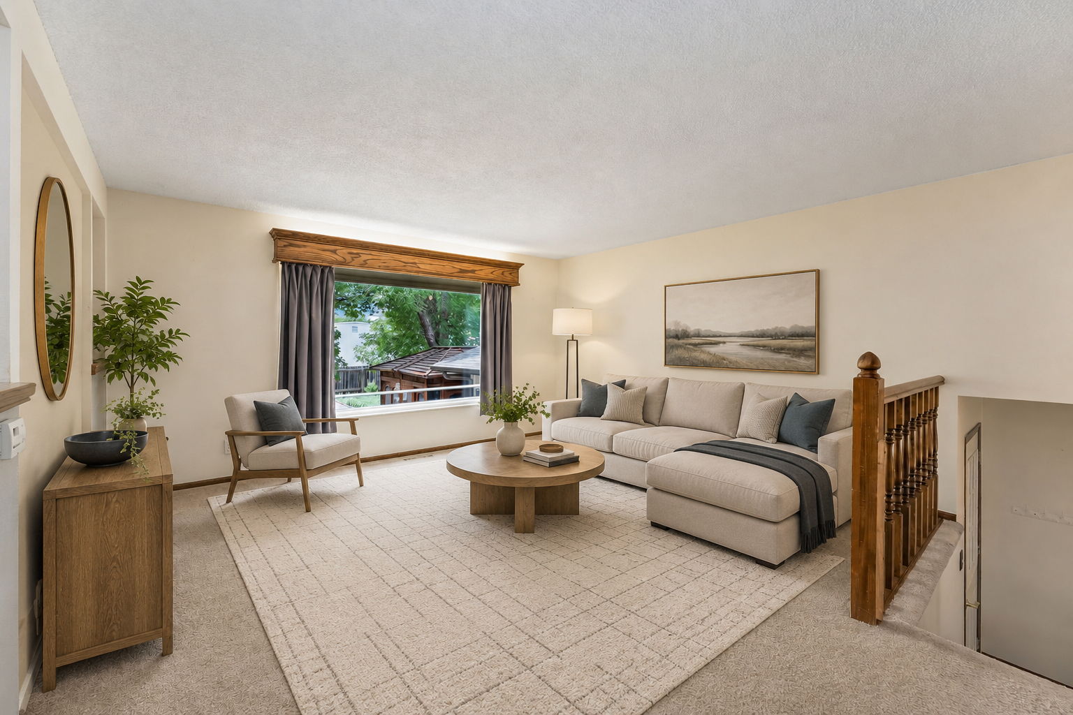 Virtually Staged Living Room