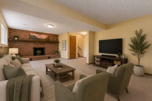 Virtually Staged Family Room - Lower Level