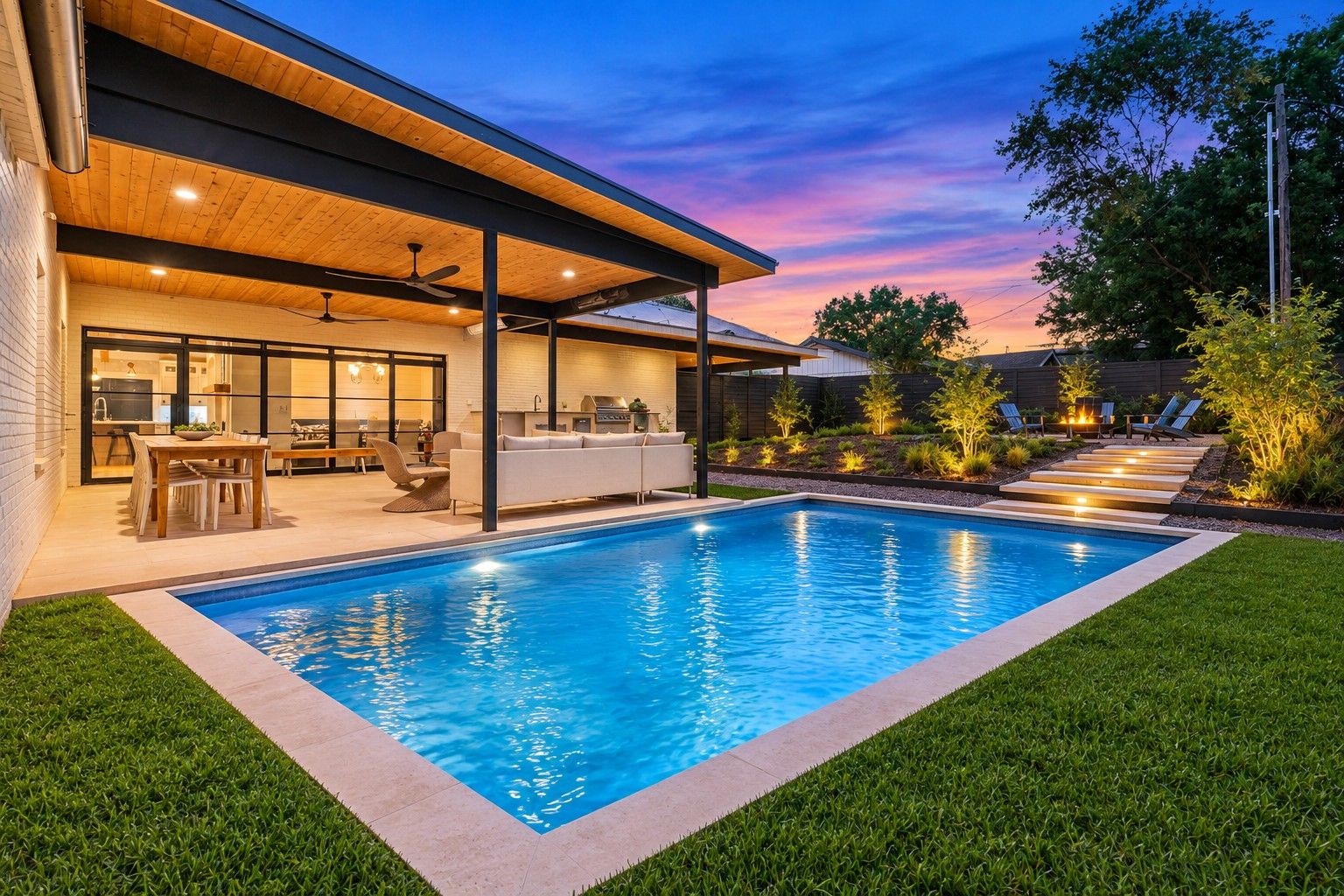 AI showing potential pool off the outdoor living space.