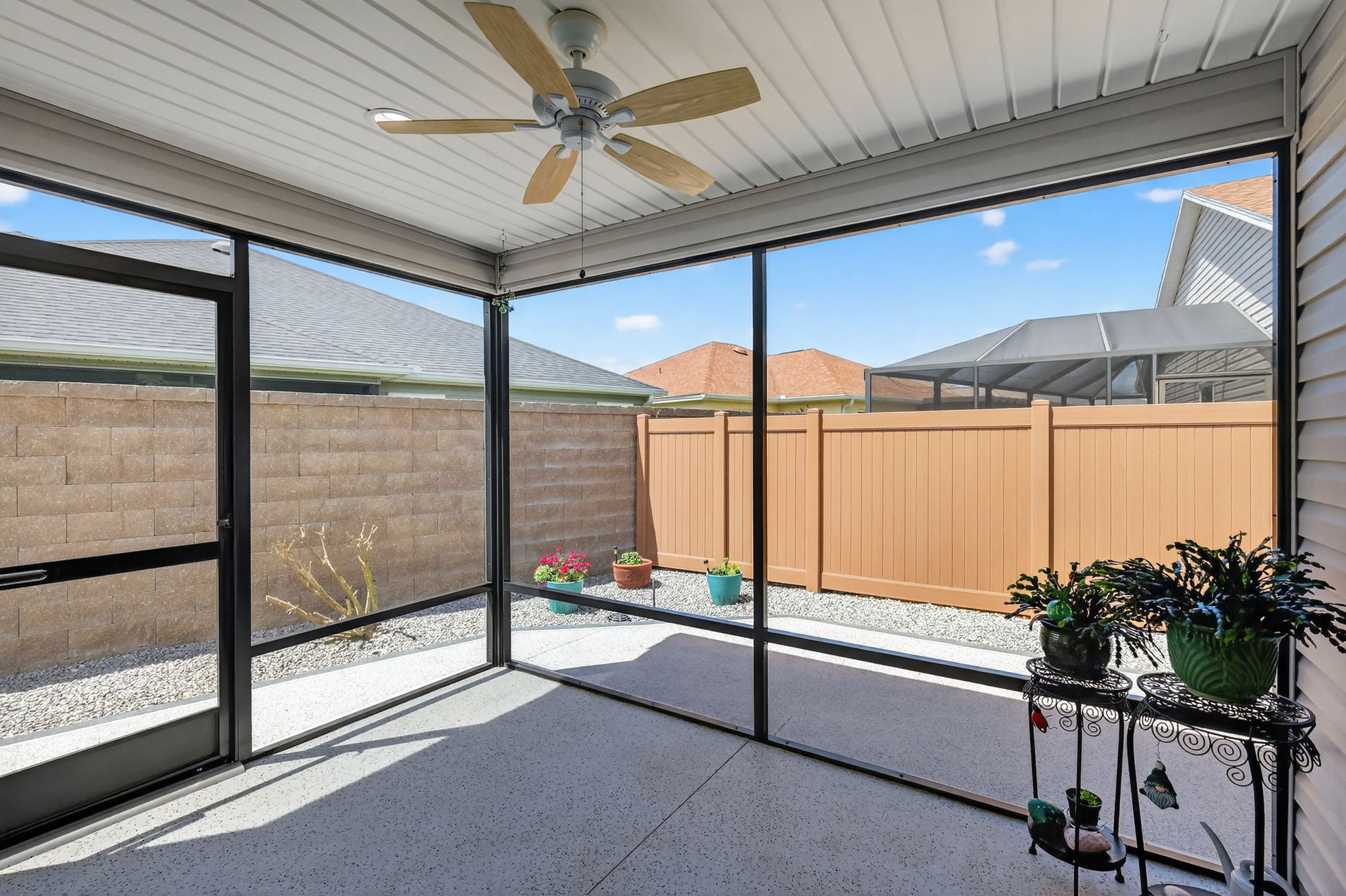 Lanai with Privacy Wall and Fencing