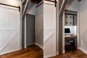 Hide-away work-station in primary suite