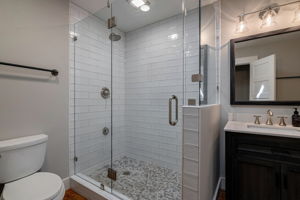 Guest bathroom with walk-in shower and
