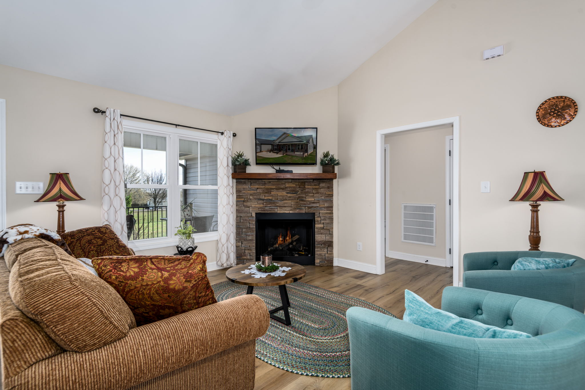 Fireplace with gas logs