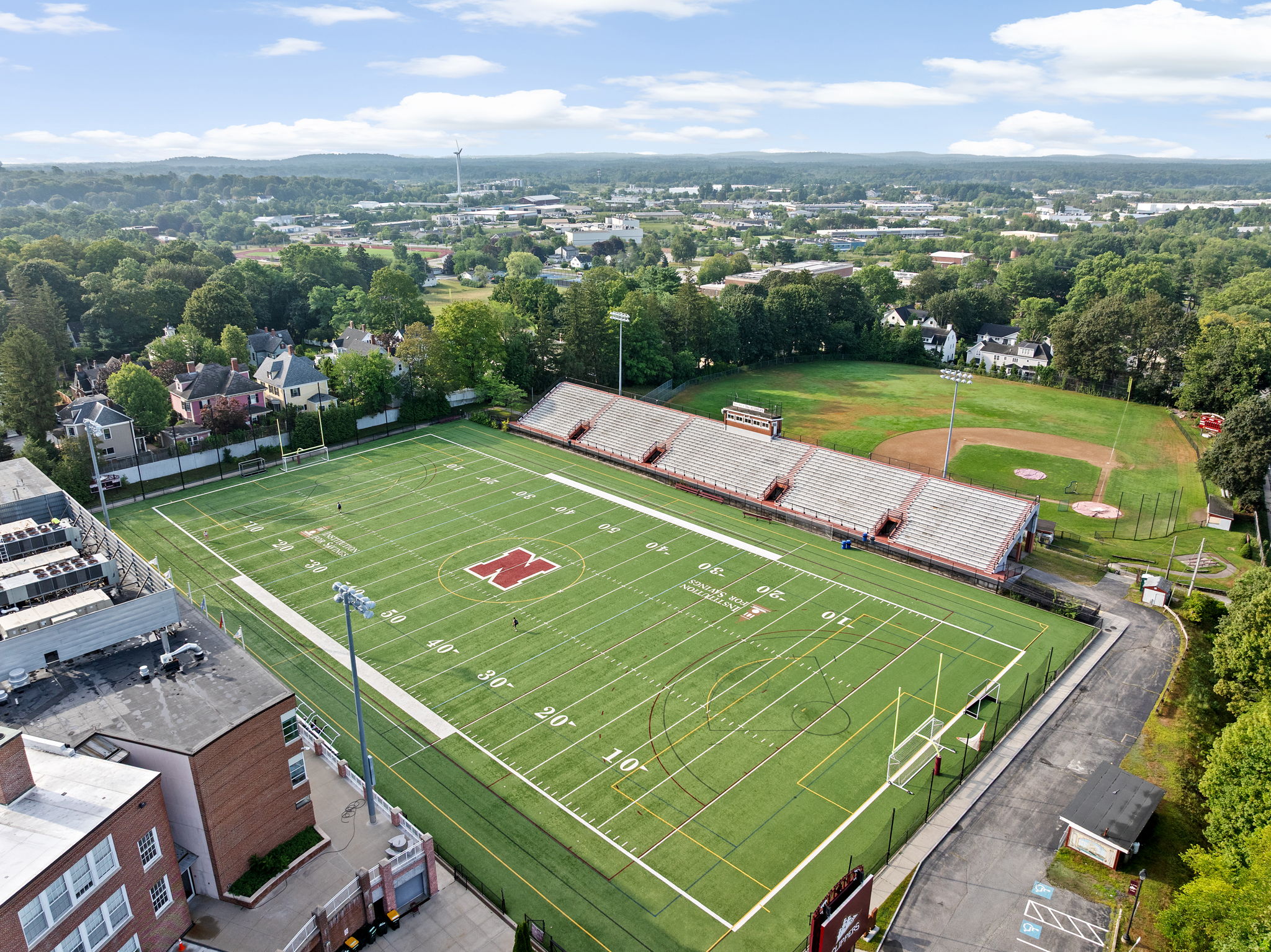 Aerial View of Newburyport High School Football Field