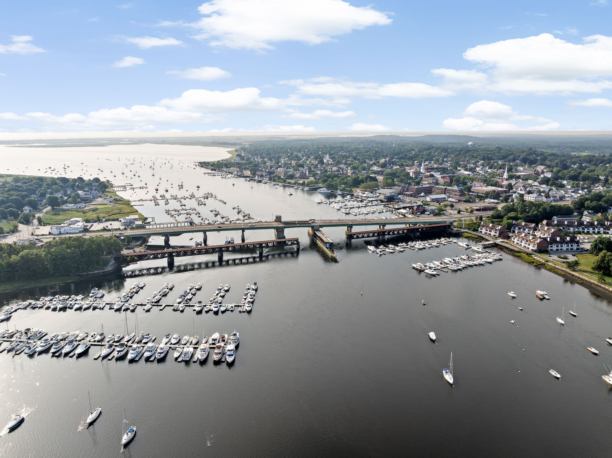 Aerial View of Gillis Memorial Bridge & Merrimack River II