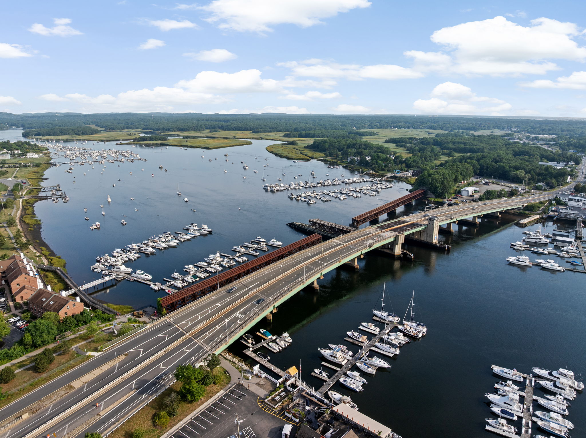 Aerial View of Gillis Memorial Bridge & Merrimack River I