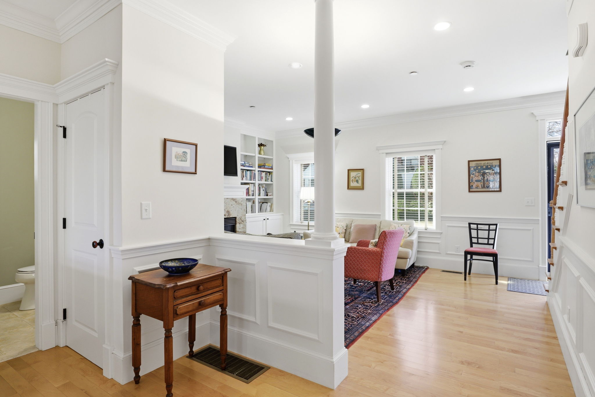 Main Level Open Floor Plan w Wainscoting Detail & Pillars II
