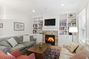 Living Room w Gas Fireplace & Built-In Storage II