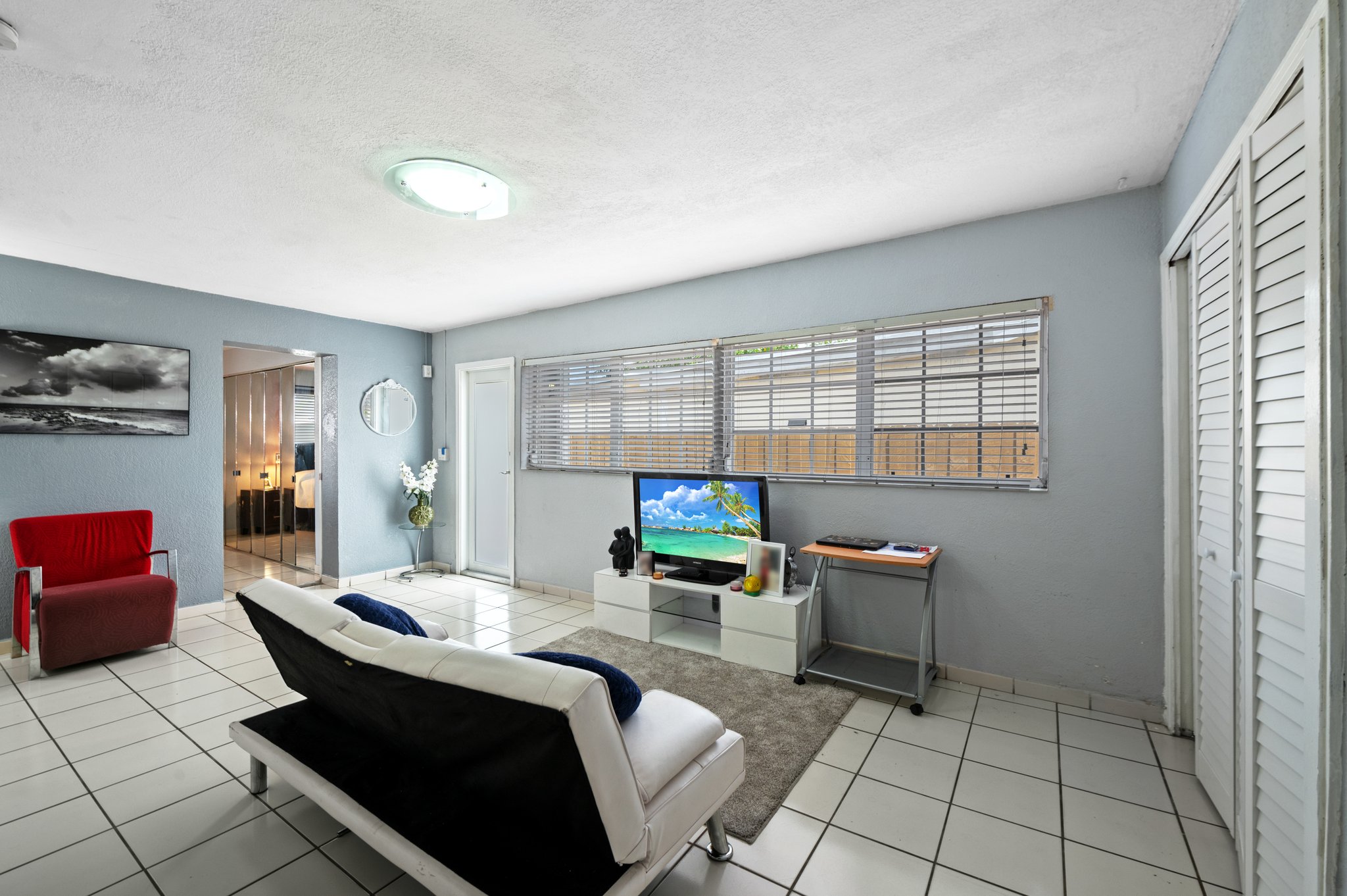 Attached apartment living room