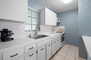 Attached apartment kitchen
