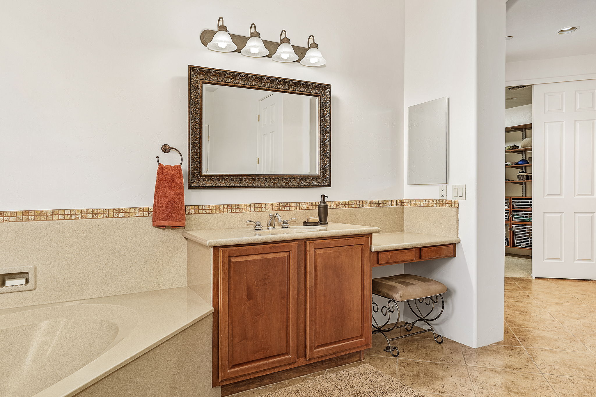 Owner's En Suite Bath Vanity w/ Makeup Table