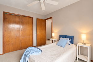 Cozy Blue and White Bedroom