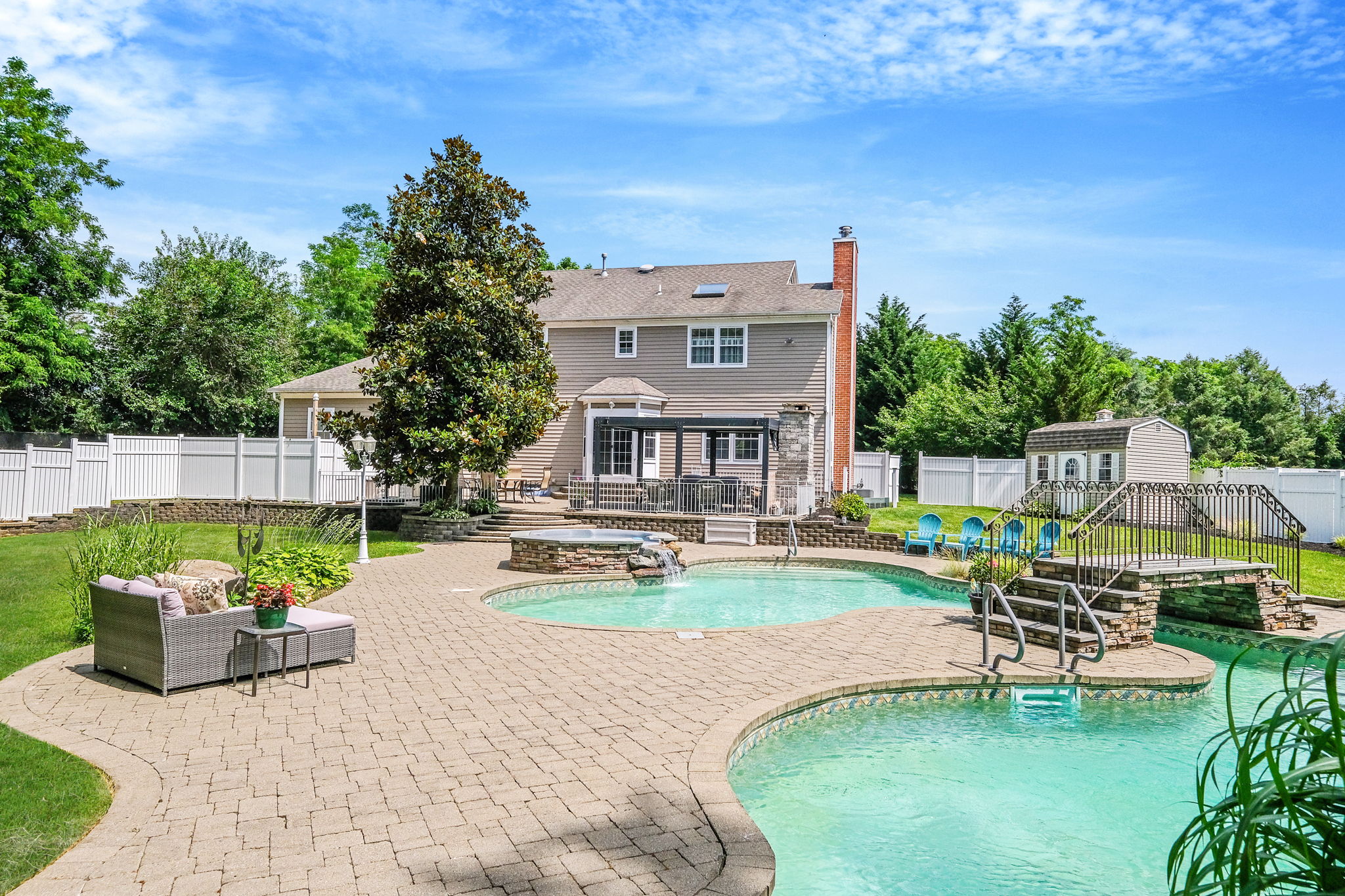 Custom Pool with Bridge and Waterfall