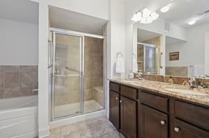Primary bath with separate shower and tub.