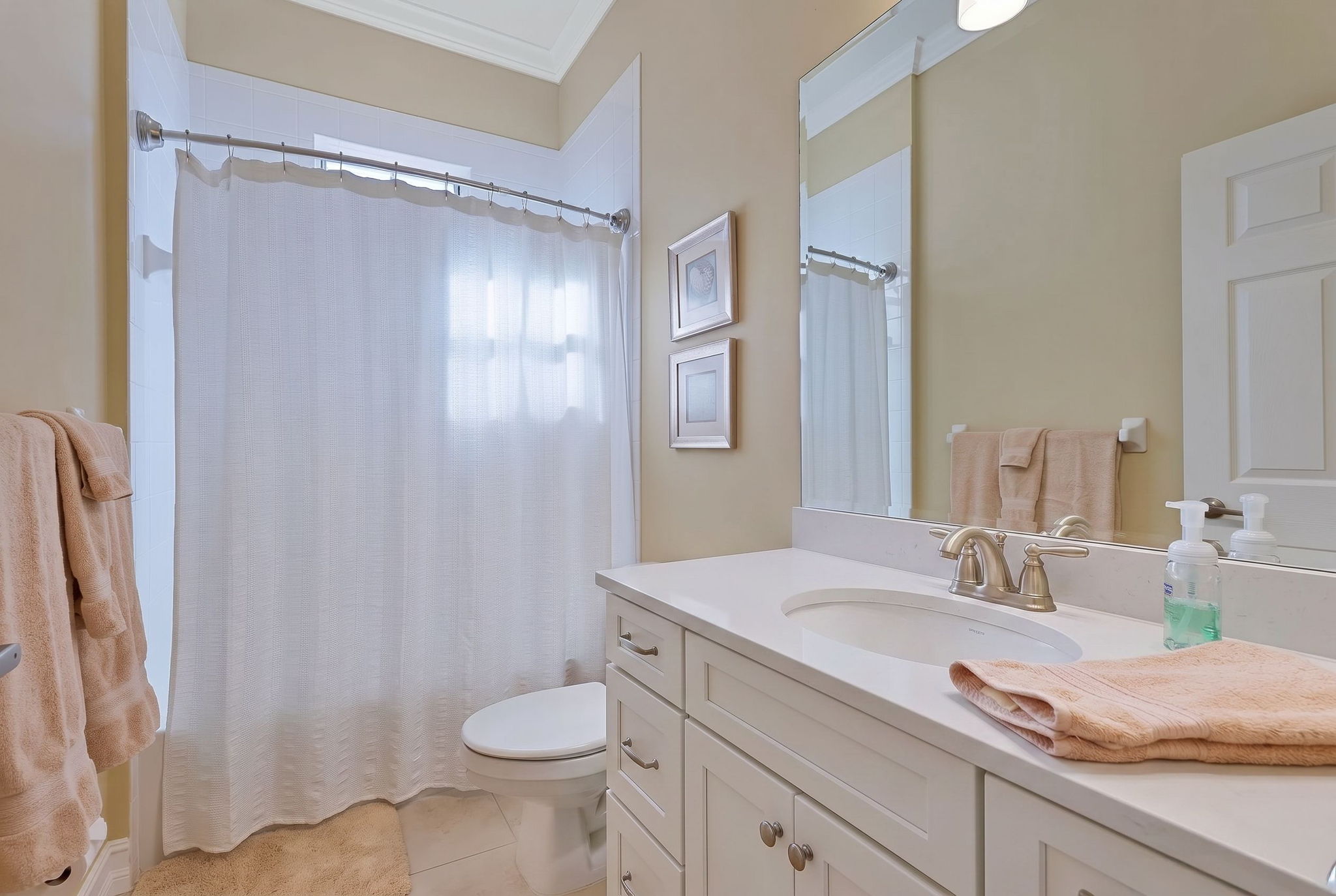 Digitally enhanced white vanity.