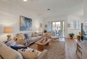 Digitally Enhanced, White wall and staged furniture