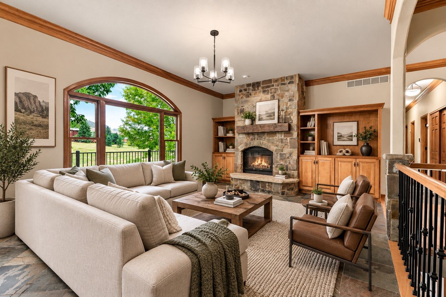 Family Room virtually staged