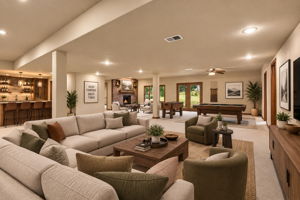 Basement virtually staged