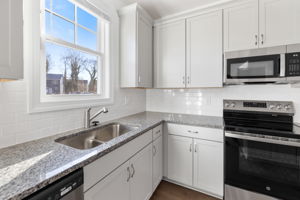 Subway tile backsplash.