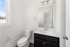 1st floor powder room off of the kitchen area.