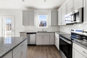 Plenty of counter space in the kitchen.