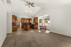 Open and spacious, the cook won't feel left out stuck in the kitchen here!