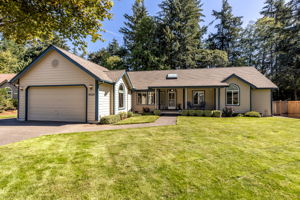 Tidy landscaping and green grass!