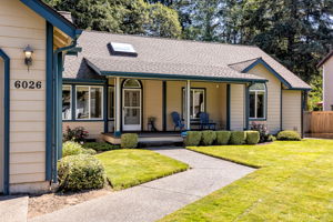 Inviting covered front porch is a great spot to relax.
