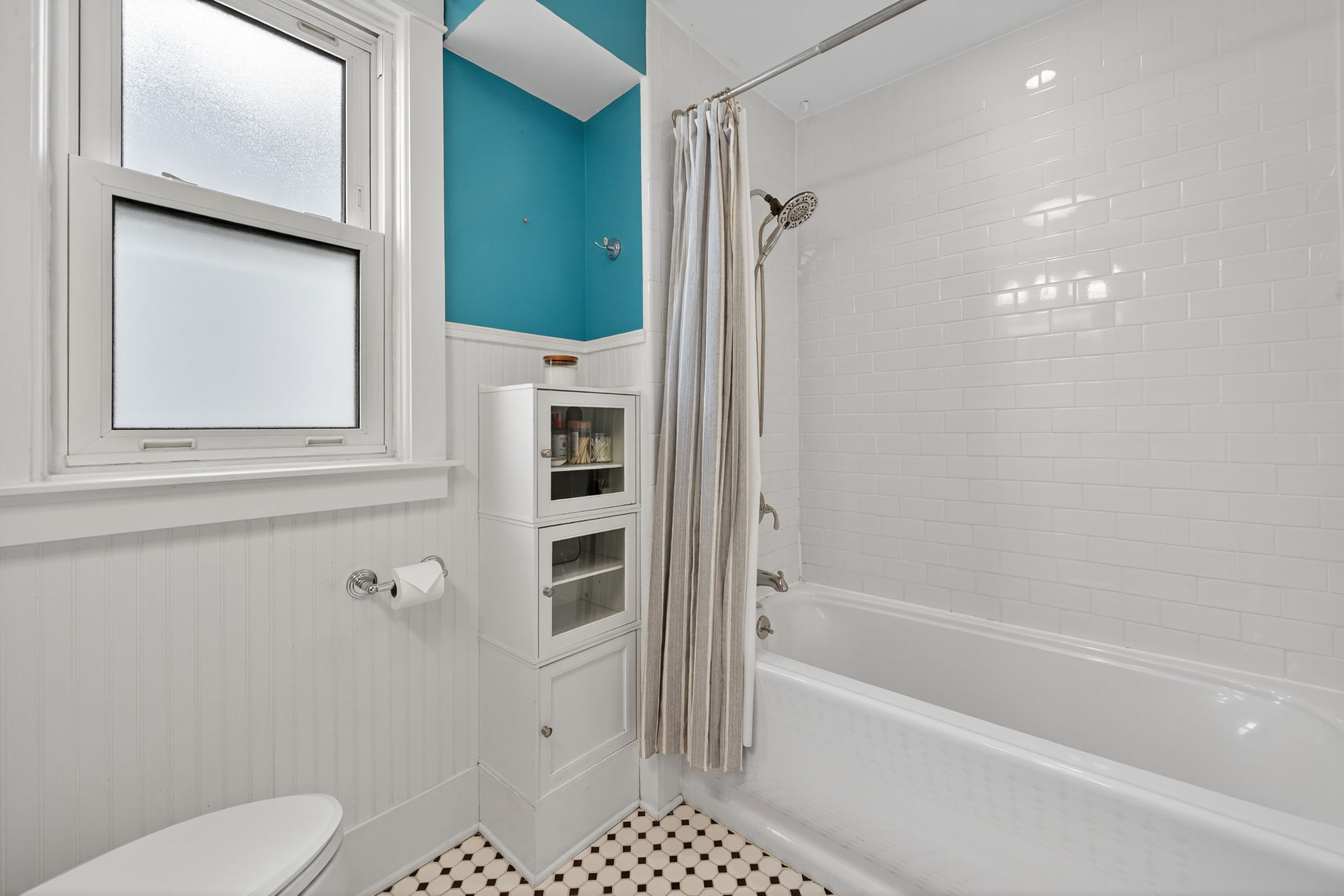 The 2nd floor full bathroom was beautifully renovated to support the architectural integrity of this stunning 100 year old home.  That being said, there is nothing old about it.  Pristine condition!