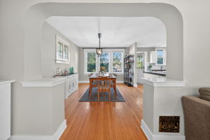 The open floor plan is ideal for entertaining.