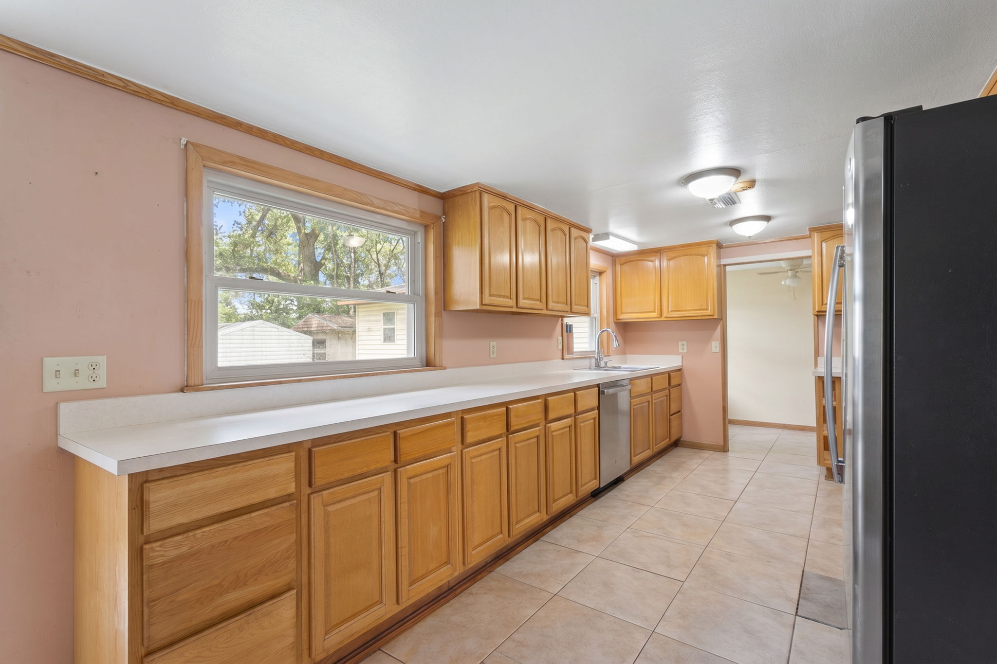 Kitchen with 16' of counter