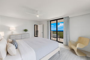 Virtual staged primary bedroom