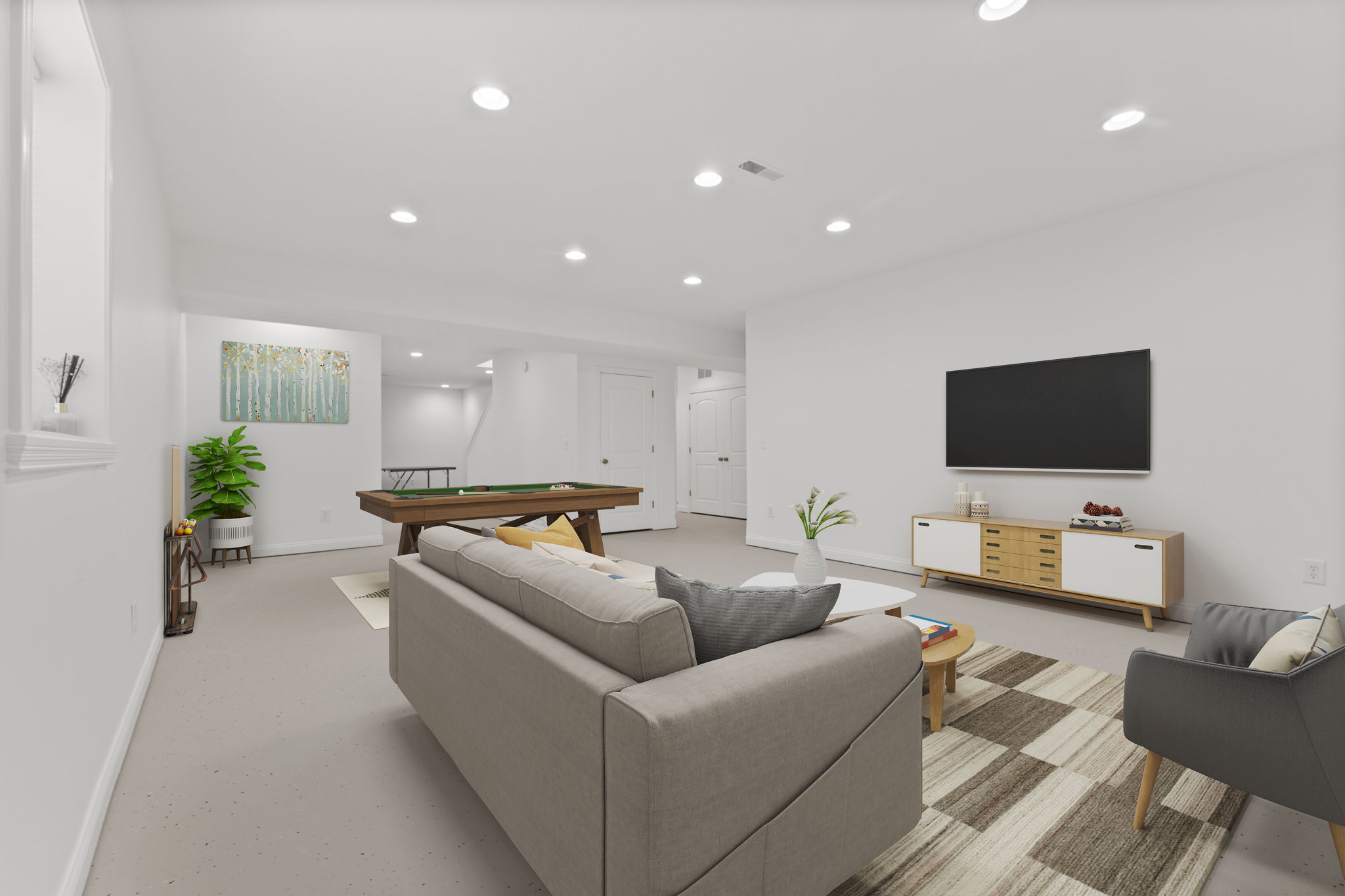 Basement Family Room - Virtual Staging