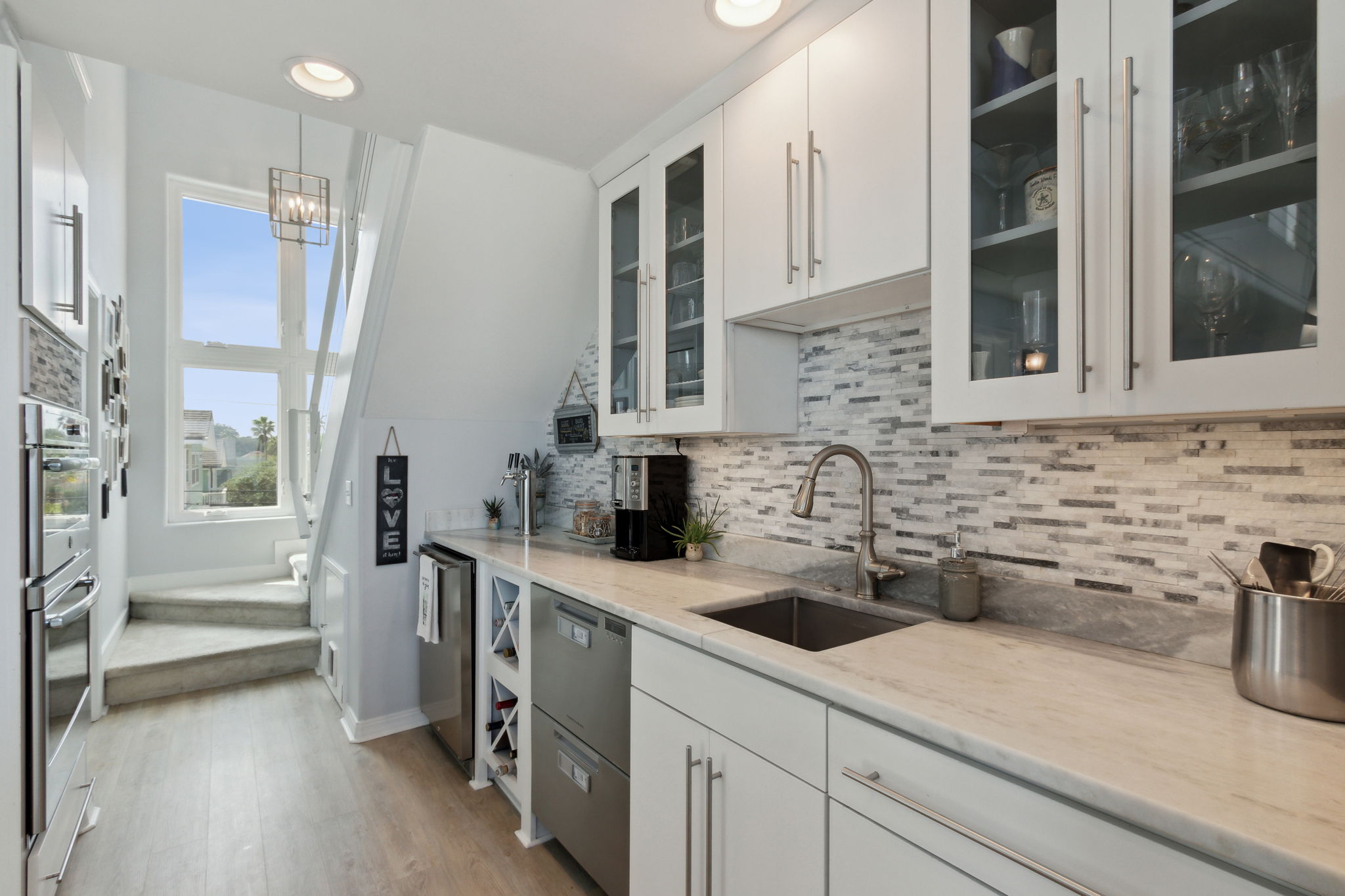 Open the large stairwell windows to get a cross-breeze.