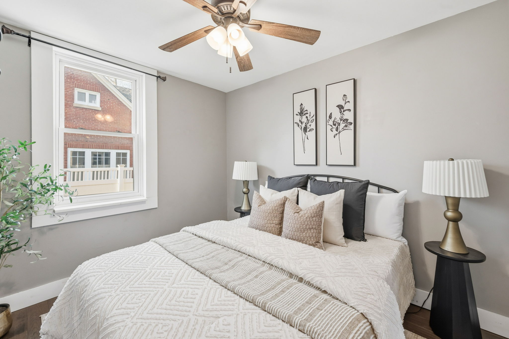 The main floor Primary bedroom is so homey