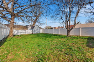 The backyard is HUGE, very private, and fully fenced