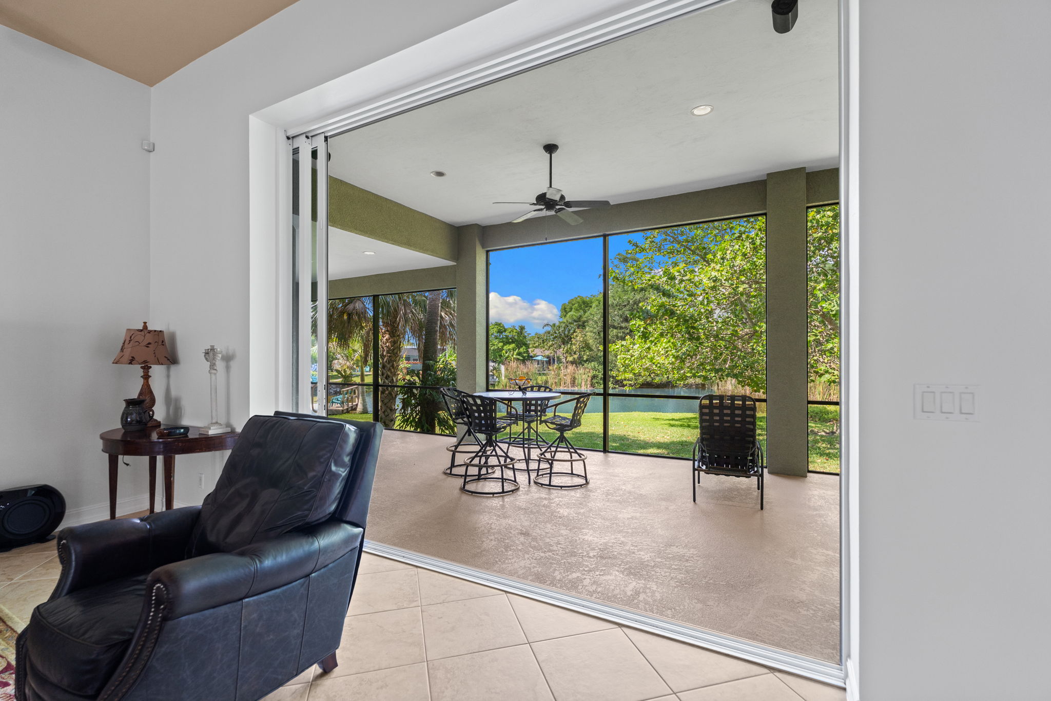 20 ft ceilings in the home and lanai