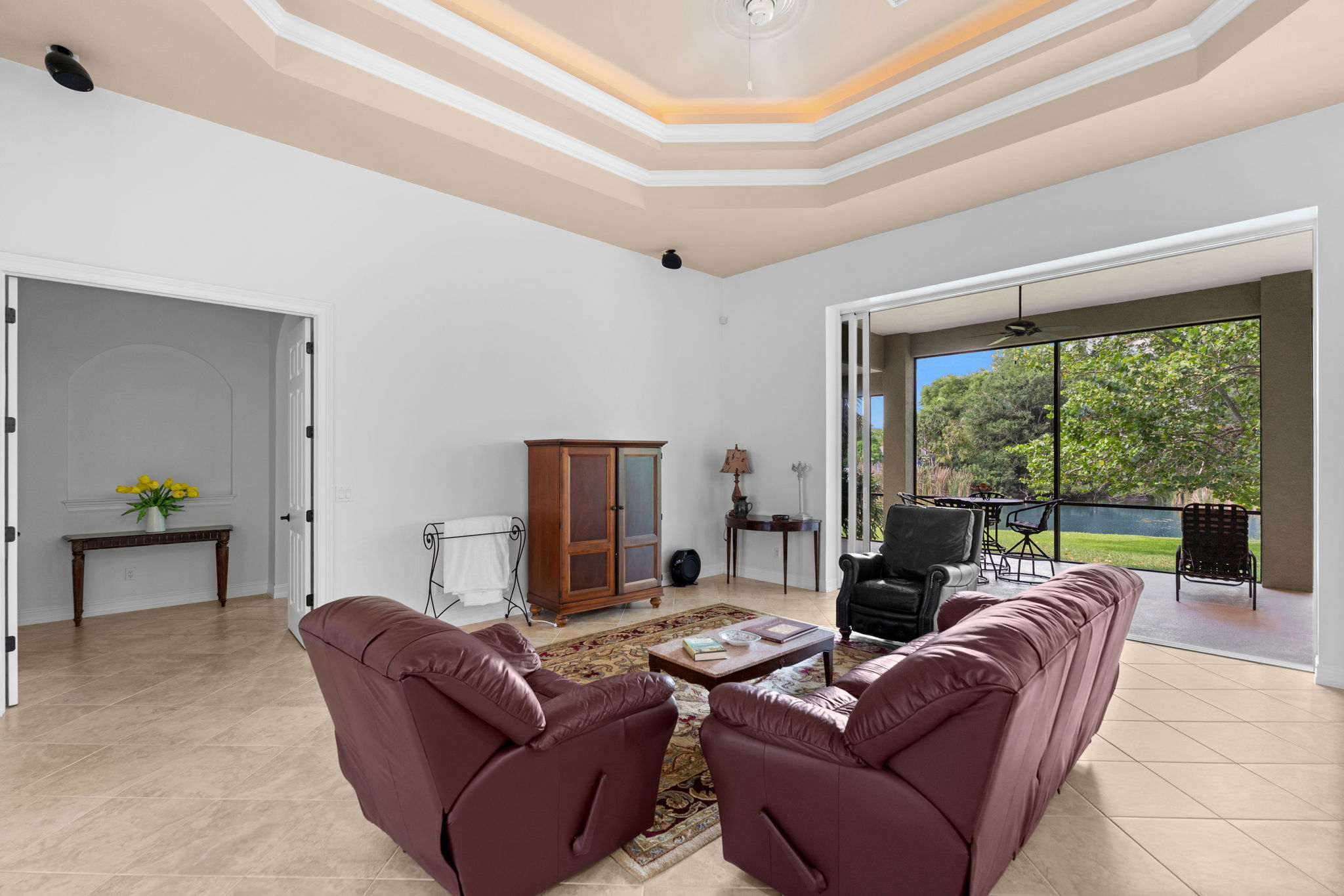 Supurb tray ceilings and mouldings.
