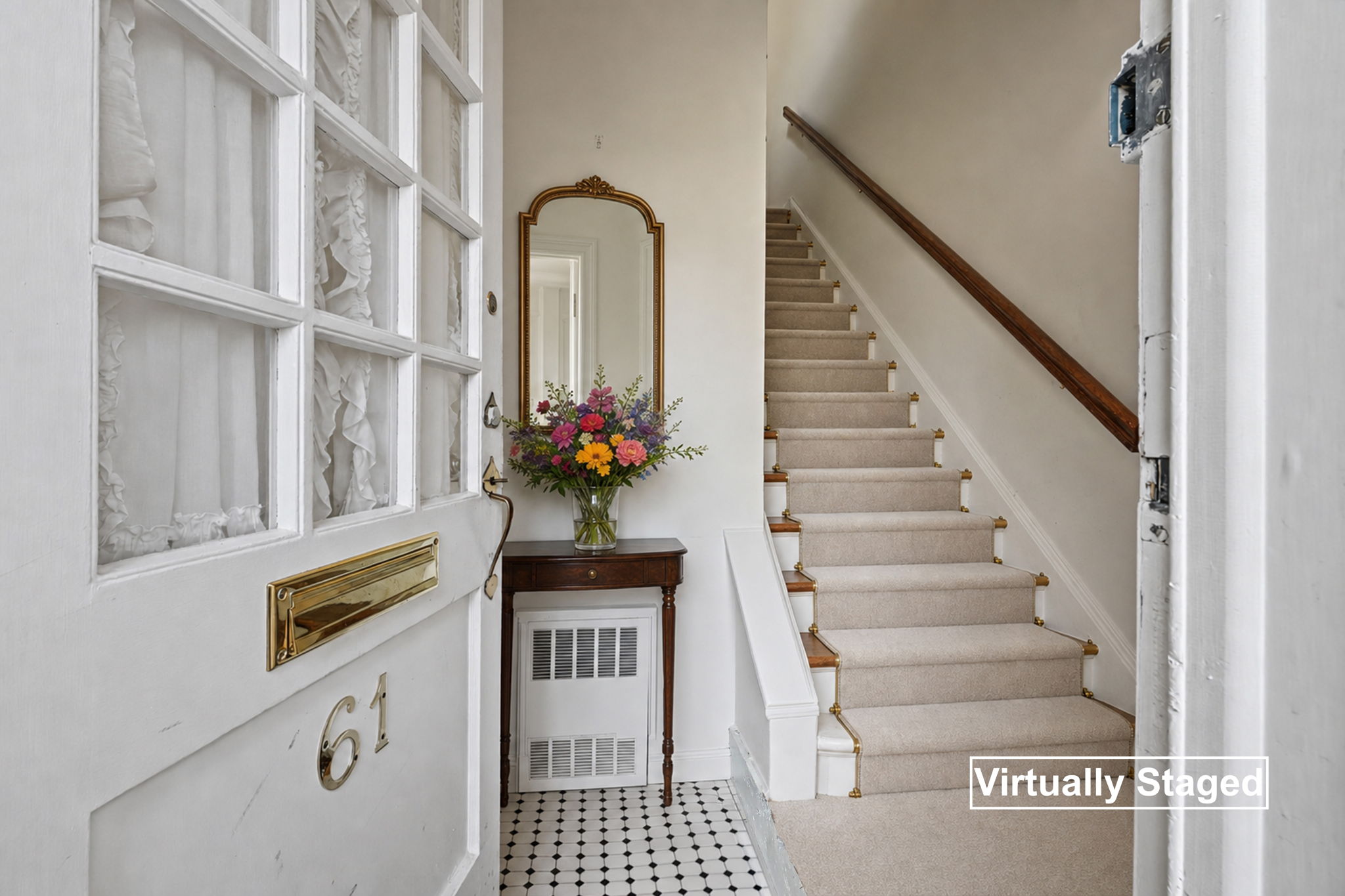 Foyer virtually staged