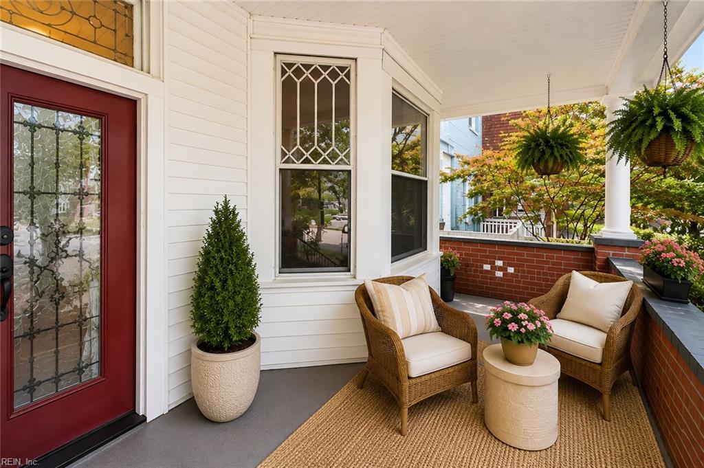 virtually staged front porch