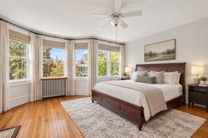 virtually staged primary bedroom